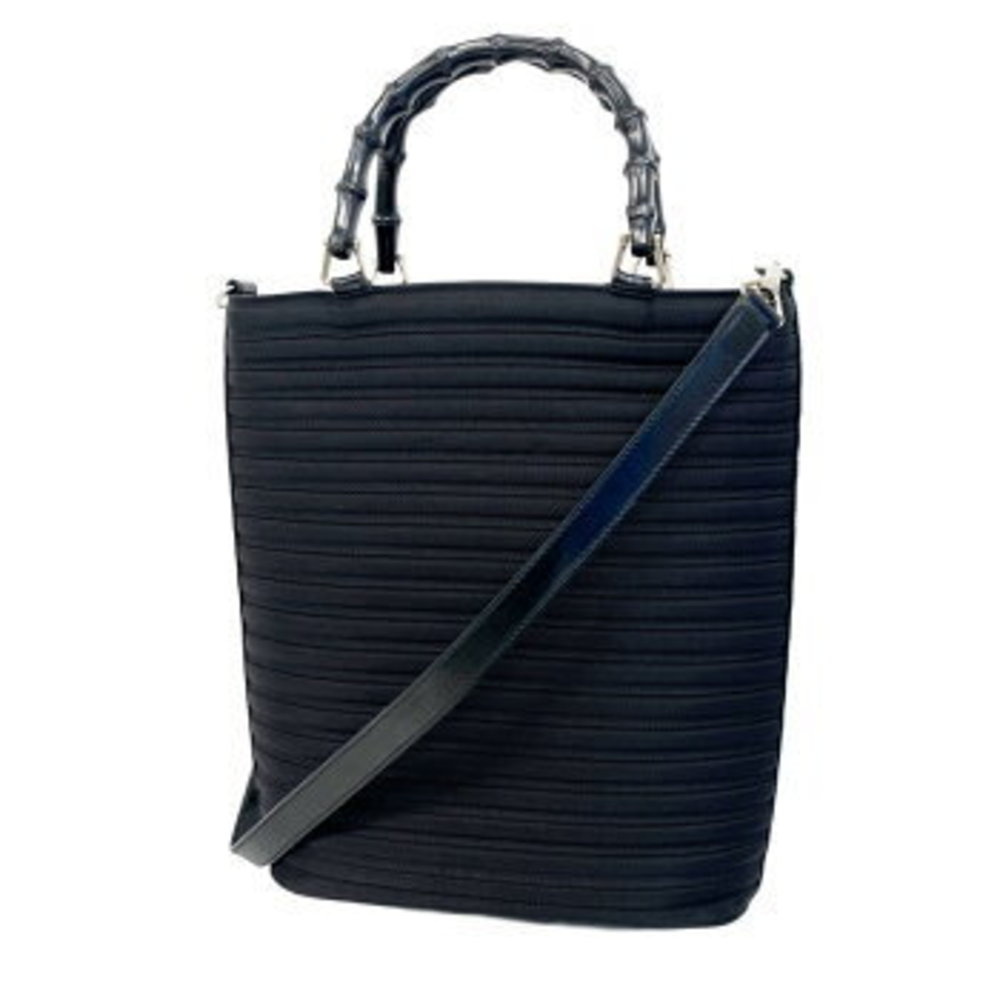 Gucci Handbag Bamboo Nylon Black S